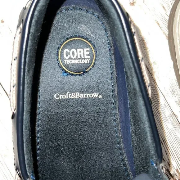 Croft & Barrow Connor Navy Boat Shoes Core Technology EUC Leather - Picture 7 of 14